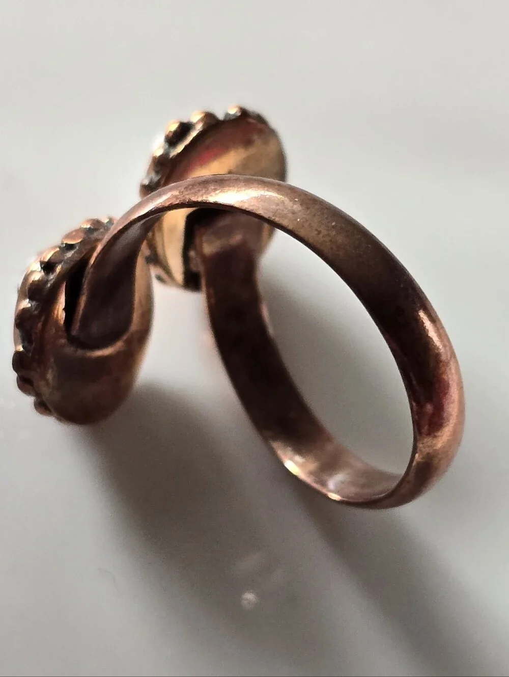 Wild Horse Magnesite Bypass Ring In Copper, Southwestern
